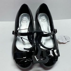 NWT Wonder Nation Girls black heels, size 1